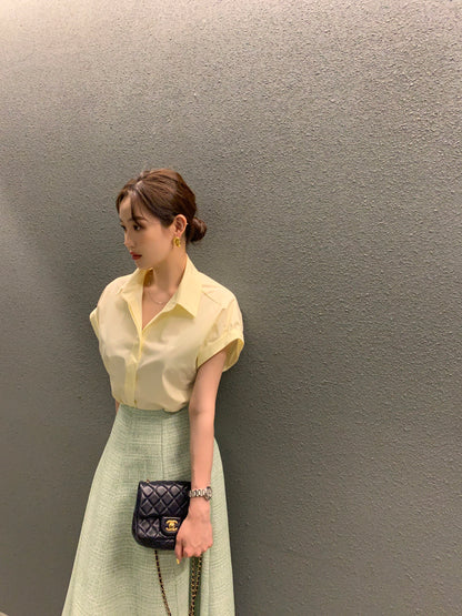 韓系chic夏季簡約寬鬆襯衫單品