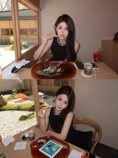 💕現貨秒出🍓高級千金感小黑裙