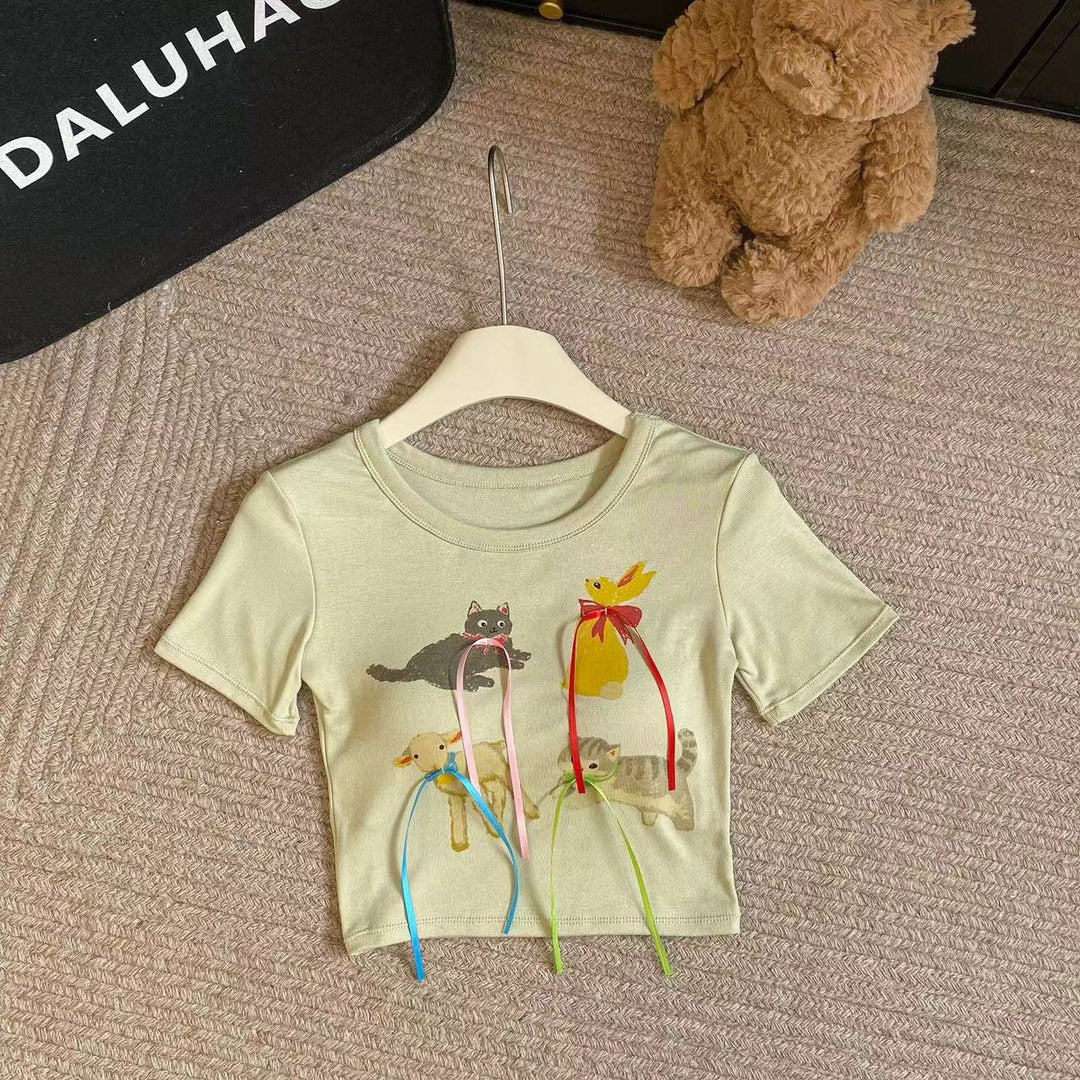 可愛動物打啾啾短袖上衣