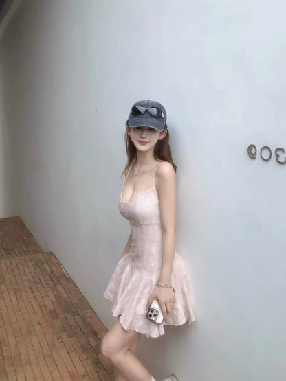 春夏韓系吊帶連衣短裙