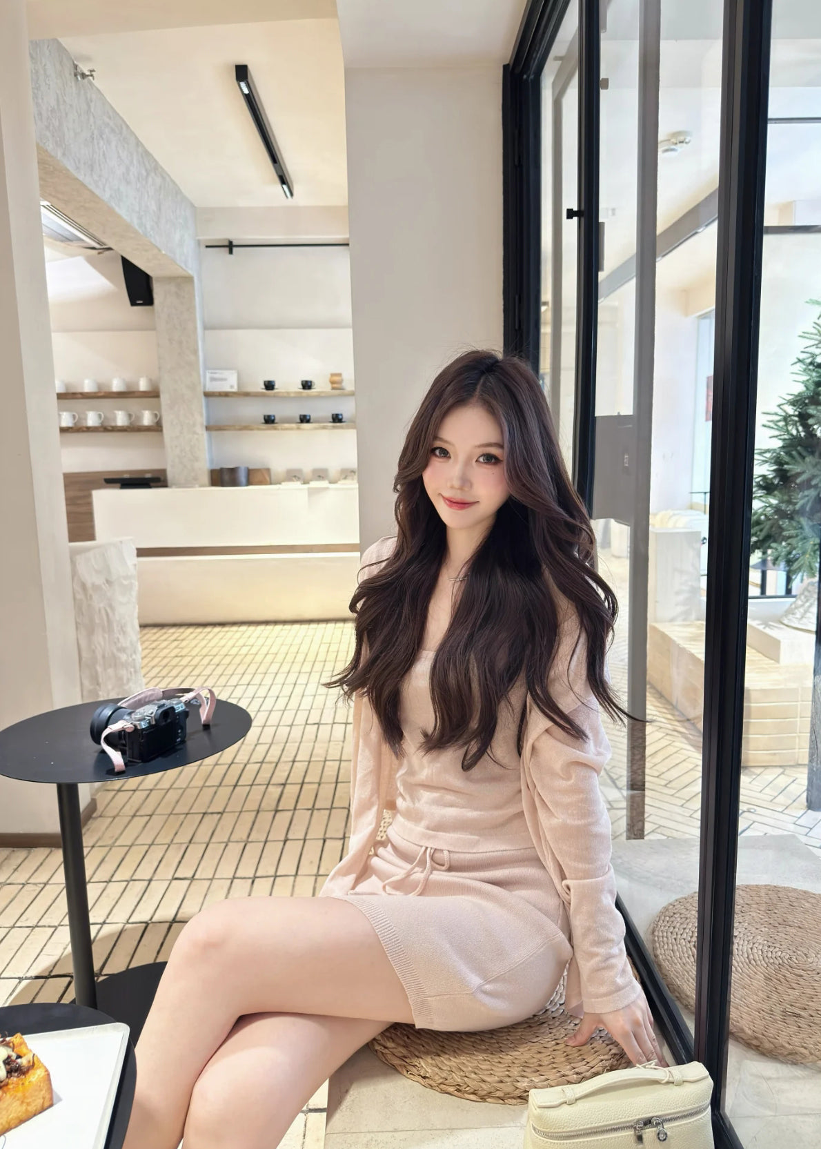 溫柔簡約約會粉色三件套