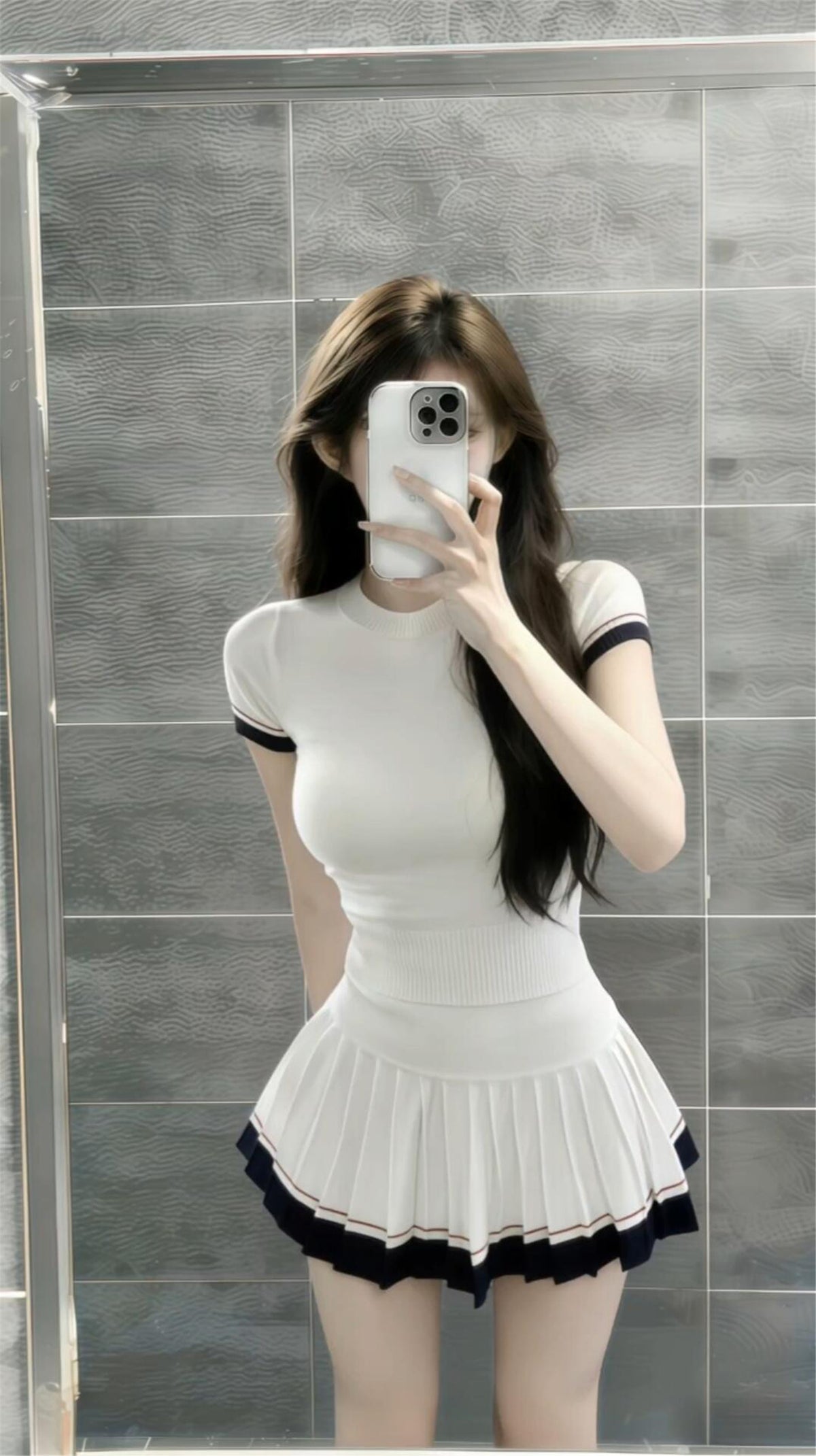 💕現貨秒出🍓韓系學院風短袖套裝裙