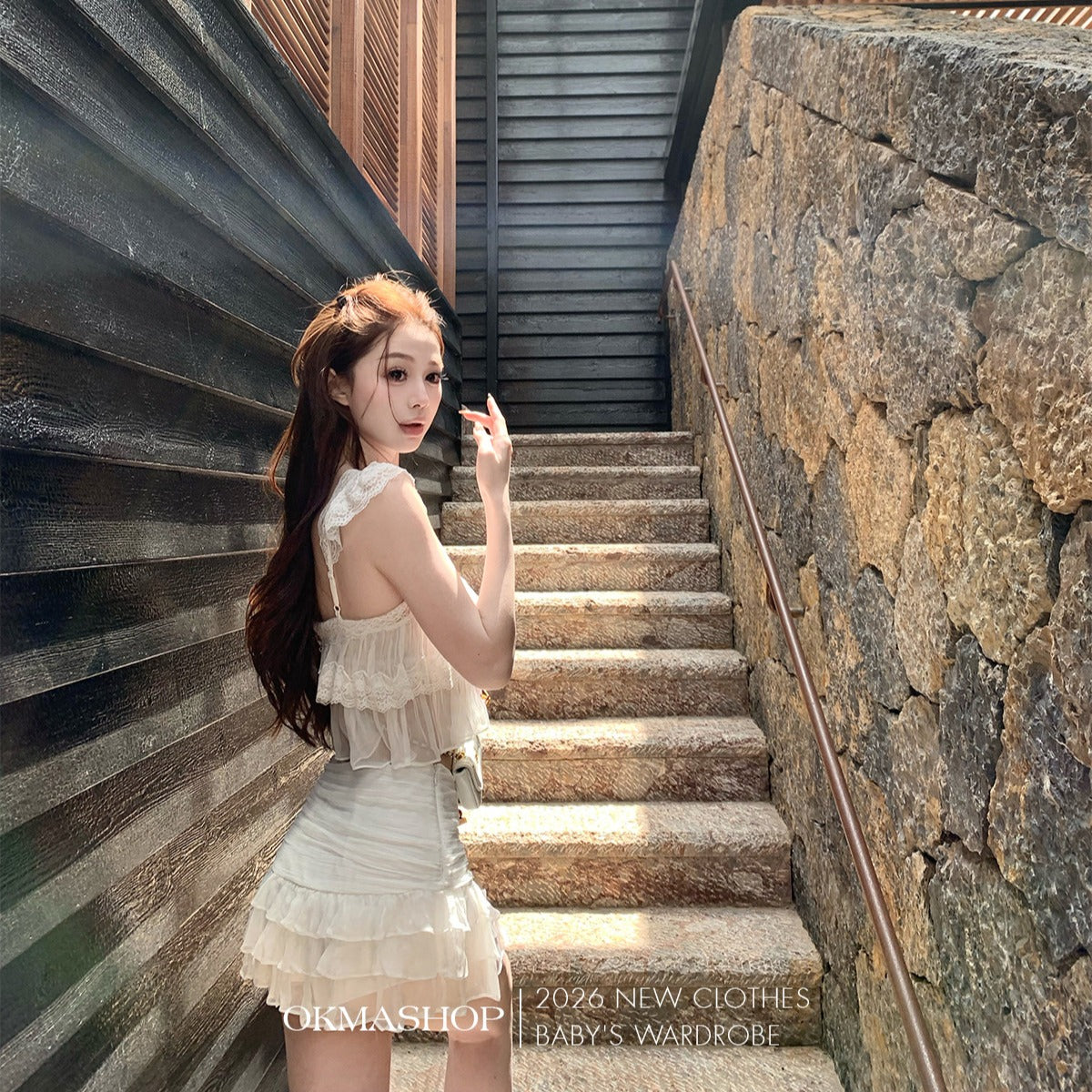 🏖️度假雪紡套裝純御上衣+半身裙兩件套❤️