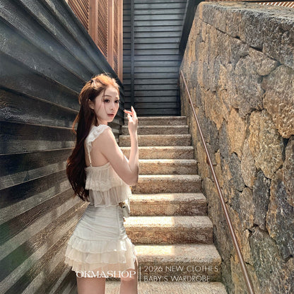 🏖️度假雪紡套裝純御上衣+半身裙兩件套❤️