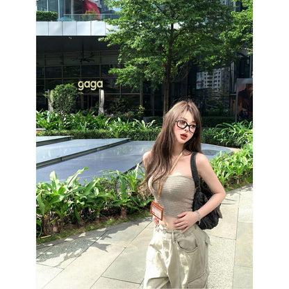 清爽針織抹胸背心