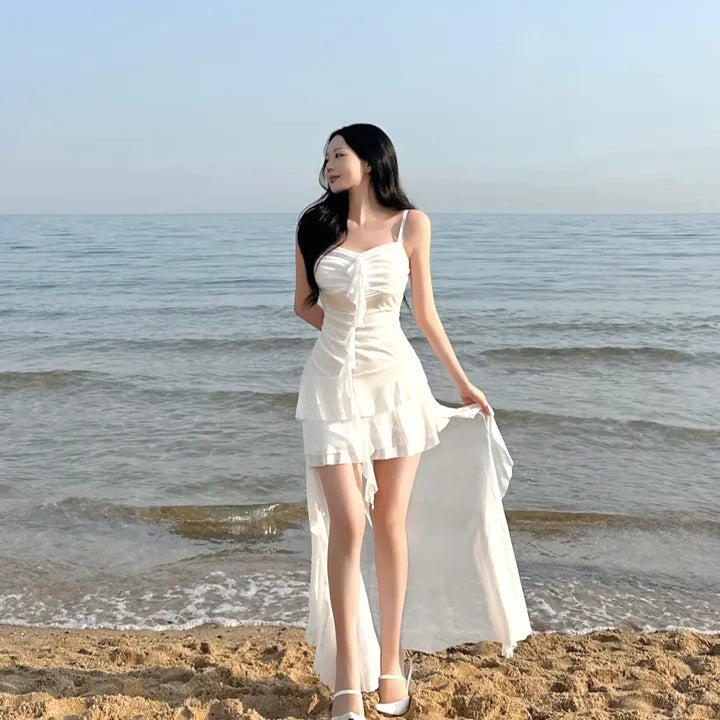 chic度假沙灘氣質不規則短裙