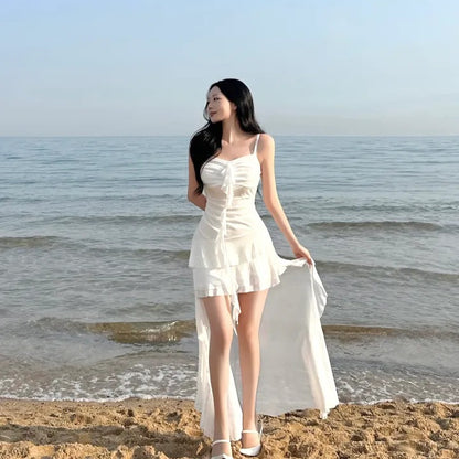 chic度假沙灘氣質不規則短裙