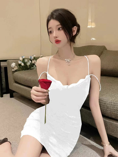 性感辣妹收腰蕾絲包臀短裙