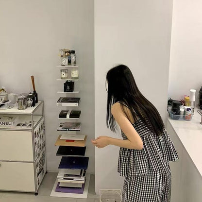 休閒條紋吊帶背心+高腰寬褲兩套裝