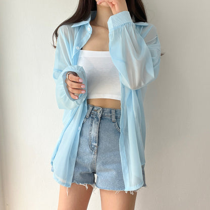 夏季百搭紡防曬外搭襯衫