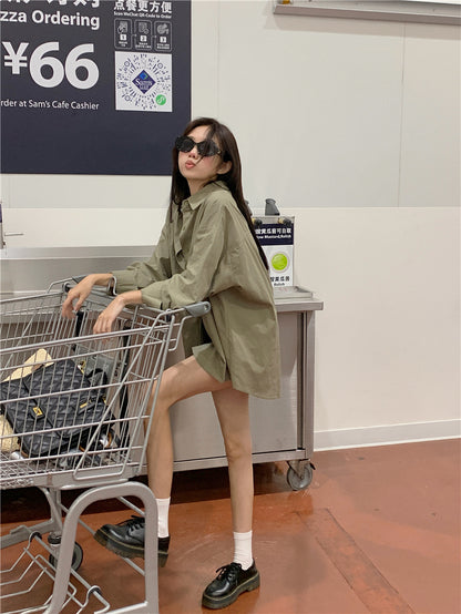 多色寬鬆休閒百搭襯衫外搭