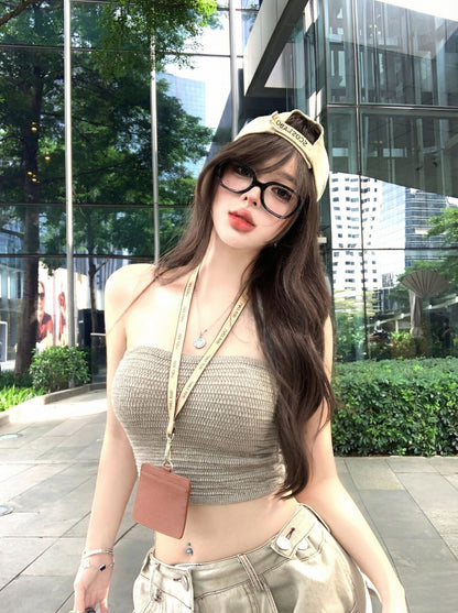 清爽針織抹胸背心