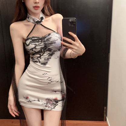 優雅復古純御旗袍包臀短裙