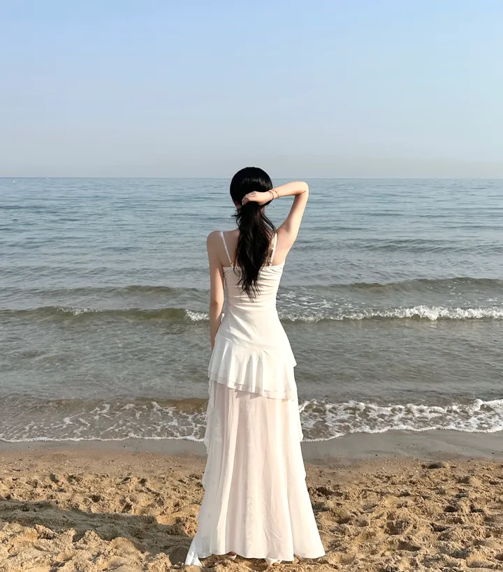 chic度假沙灘氣質不規則短裙