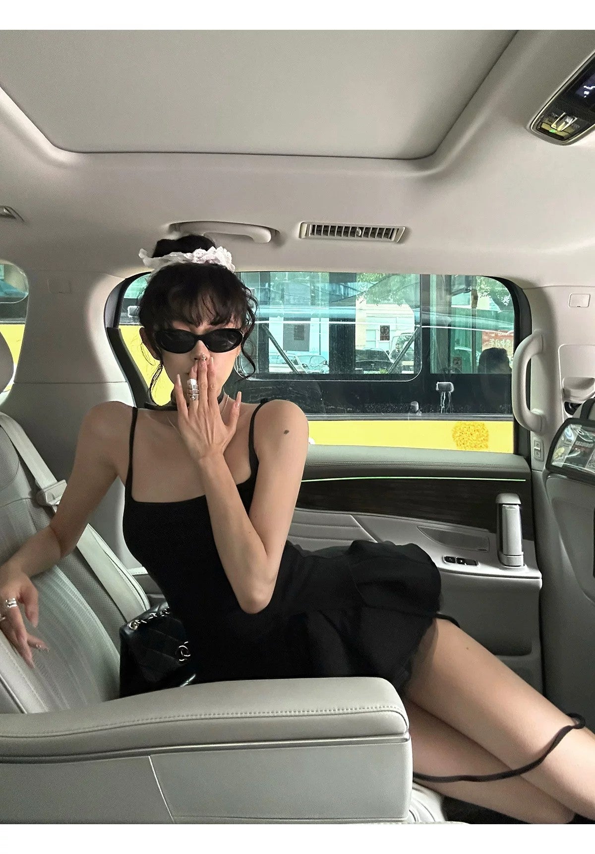 個性韓系赫本風連身吊帶小禮服