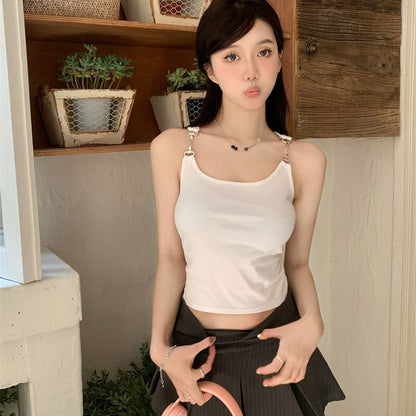 夏季金屬吊帶顯瘦背心單品