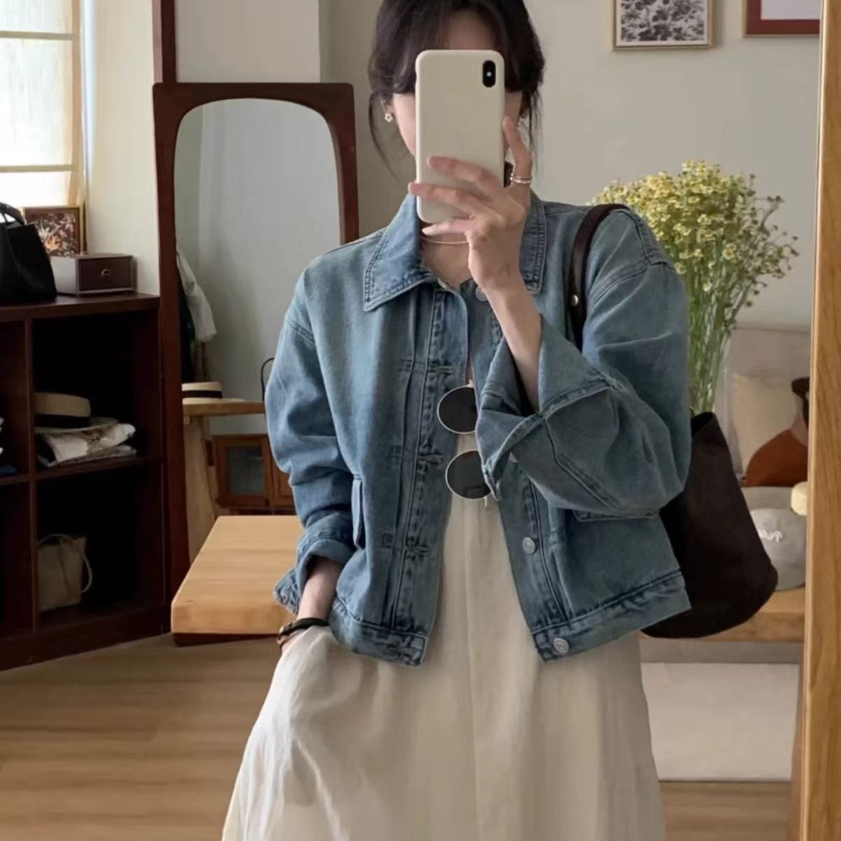 百搭藍色長袖牛仔外套