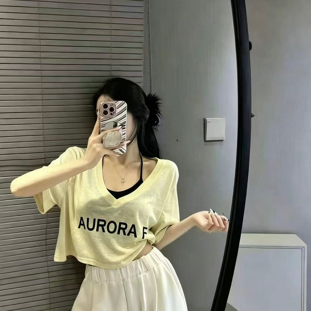 活潑印花上衣兩件套