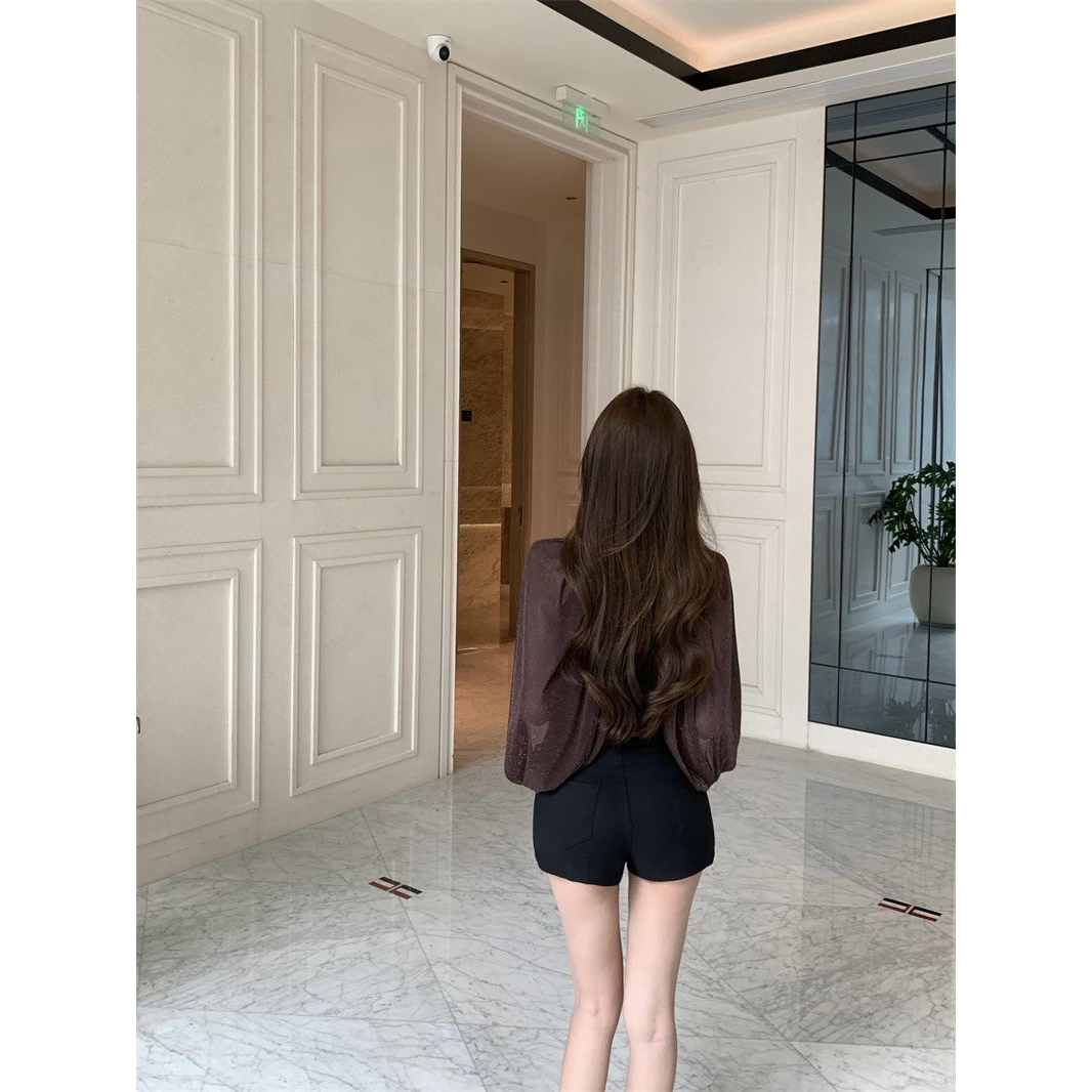 💕現貨秒出🍓法式精緻輕奢細閃披風背心上衣