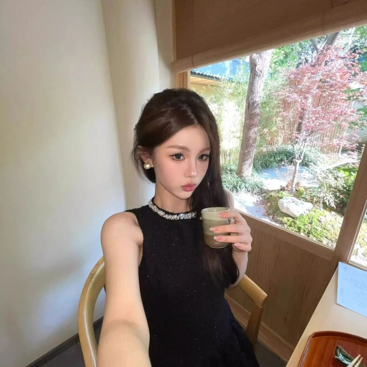💕現貨秒出🍓高級千金感小黑裙