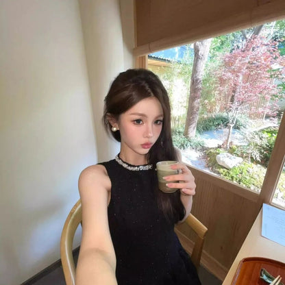 💕現貨秒出🍓高級千金感小黑裙
