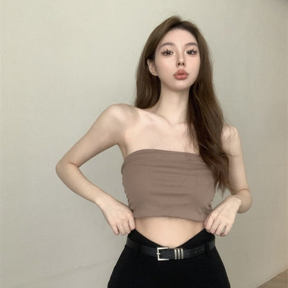 百搭彈力顯瘦抹胸上衣單品