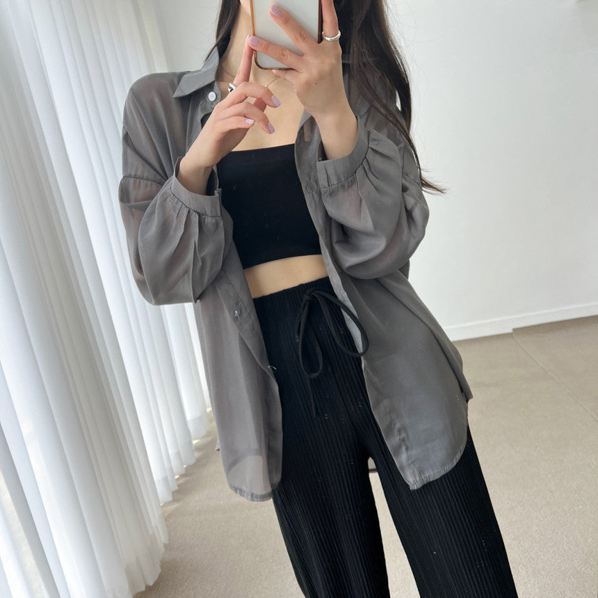 夏季百搭紡防曬外搭襯衫