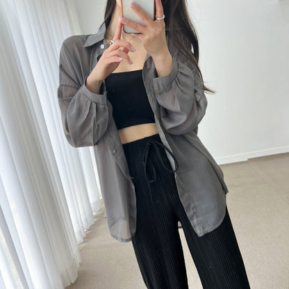 夏季百搭紡防曬外搭襯衫