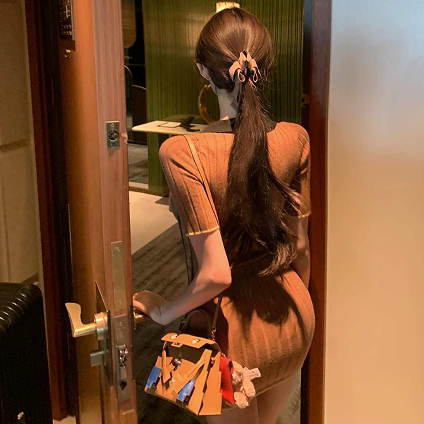 韓系美拉德小香風連衣裙