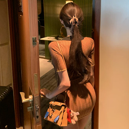 韓系美拉德小香風連衣裙