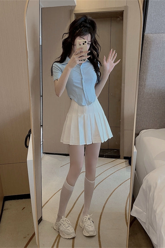 活潑不規則POLO短袖上衣