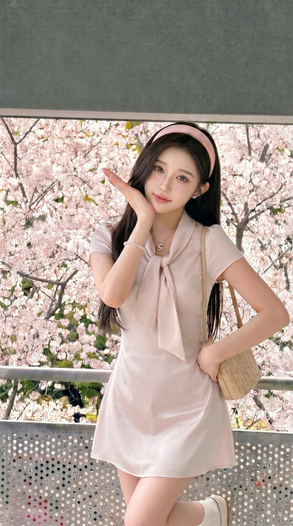 💕現貨秒出🍓韓系甜美粉色千金學院風連身裙