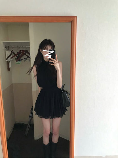 高領無袖連衣裙