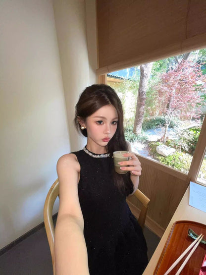 💕現貨秒出🍓高級千金感小黑裙