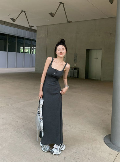 💕現貨秒出🍓休閒日常顯瘦吊帶連衣裙