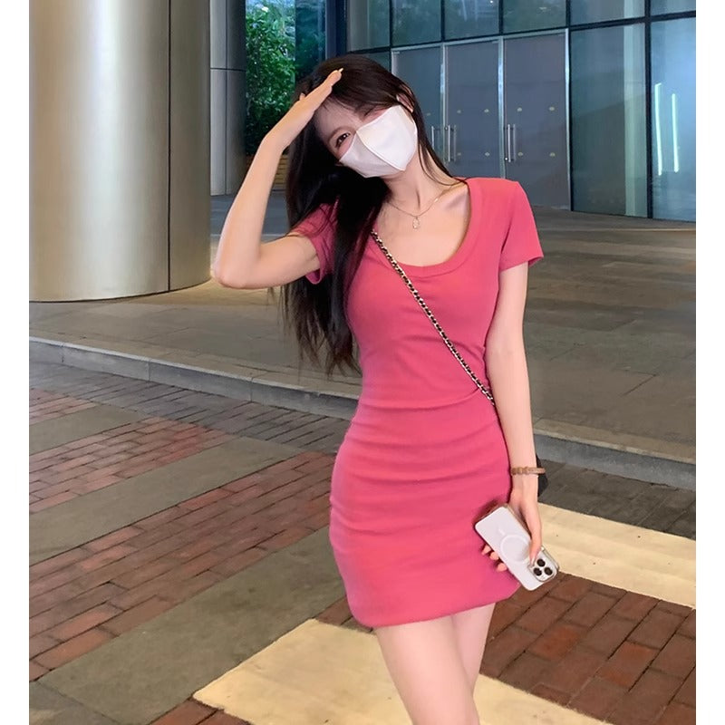 極簡風辣妹緊身包臀短裙