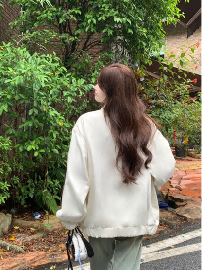 繽紛彩色扣小碎花翻領牛仔外套