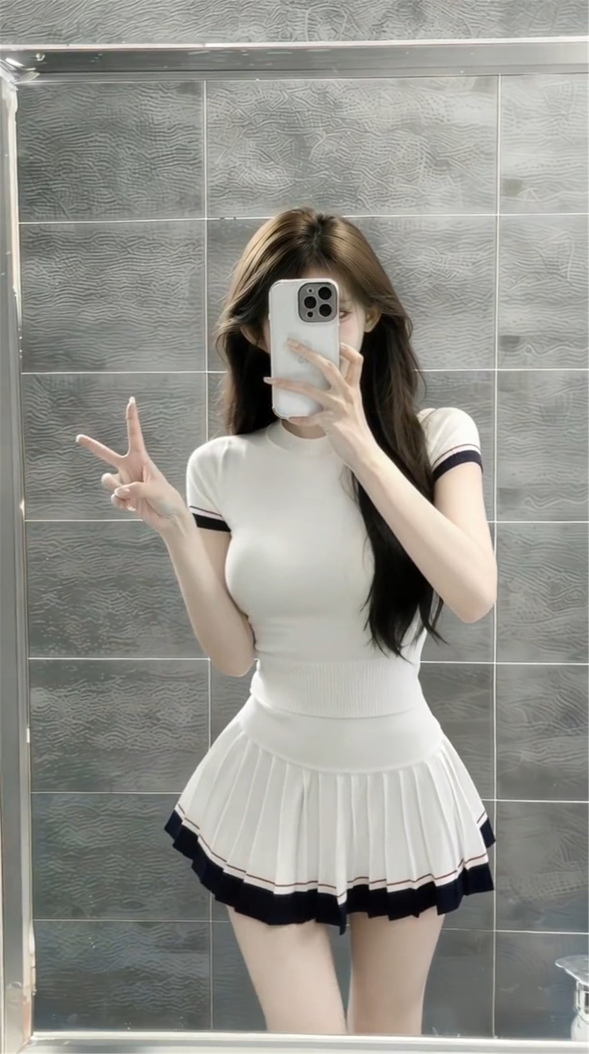 💕現貨秒出🍓韓系學院風短袖套裝裙