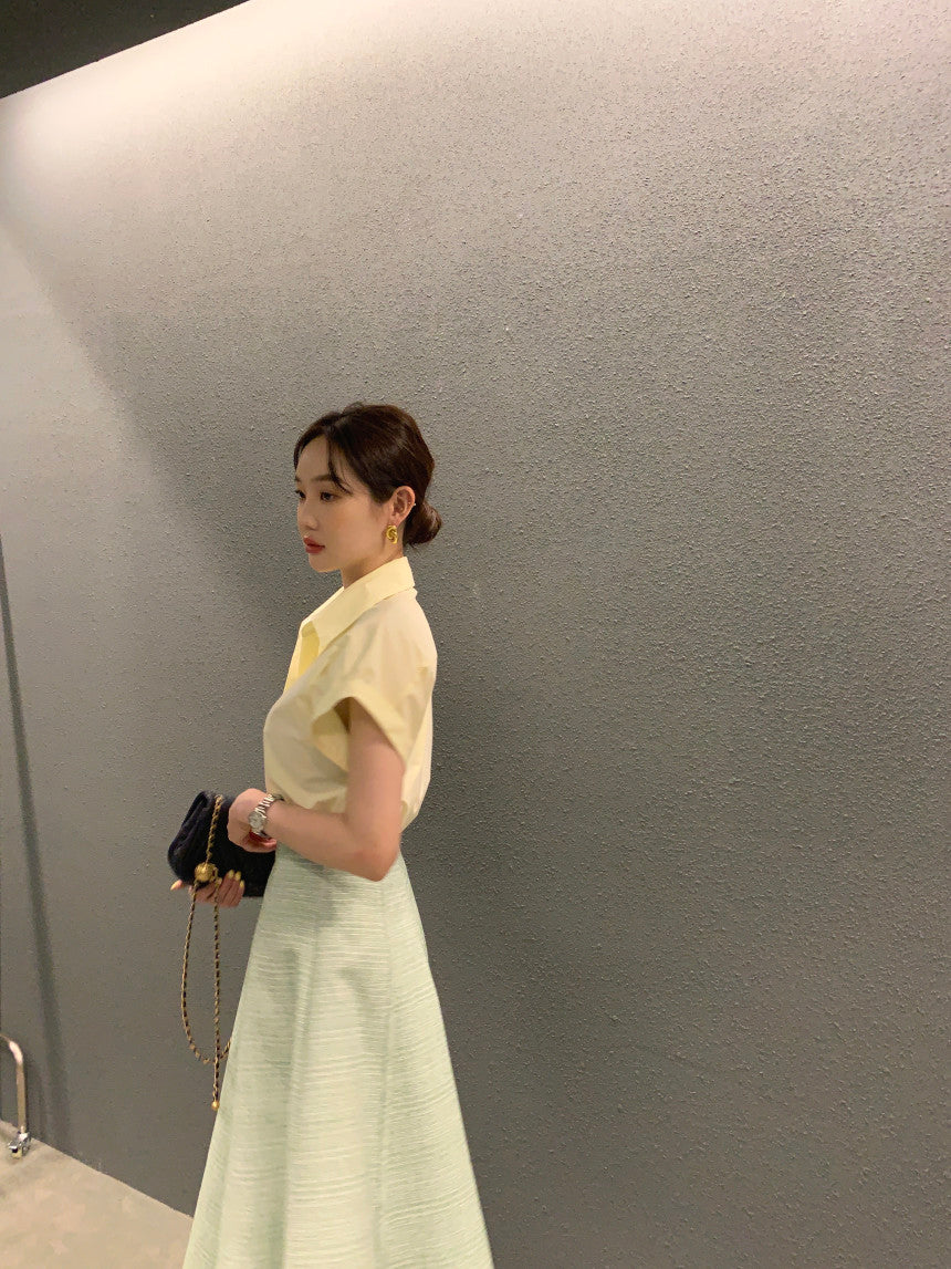 韓系chic夏季簡約寬鬆襯衫單品