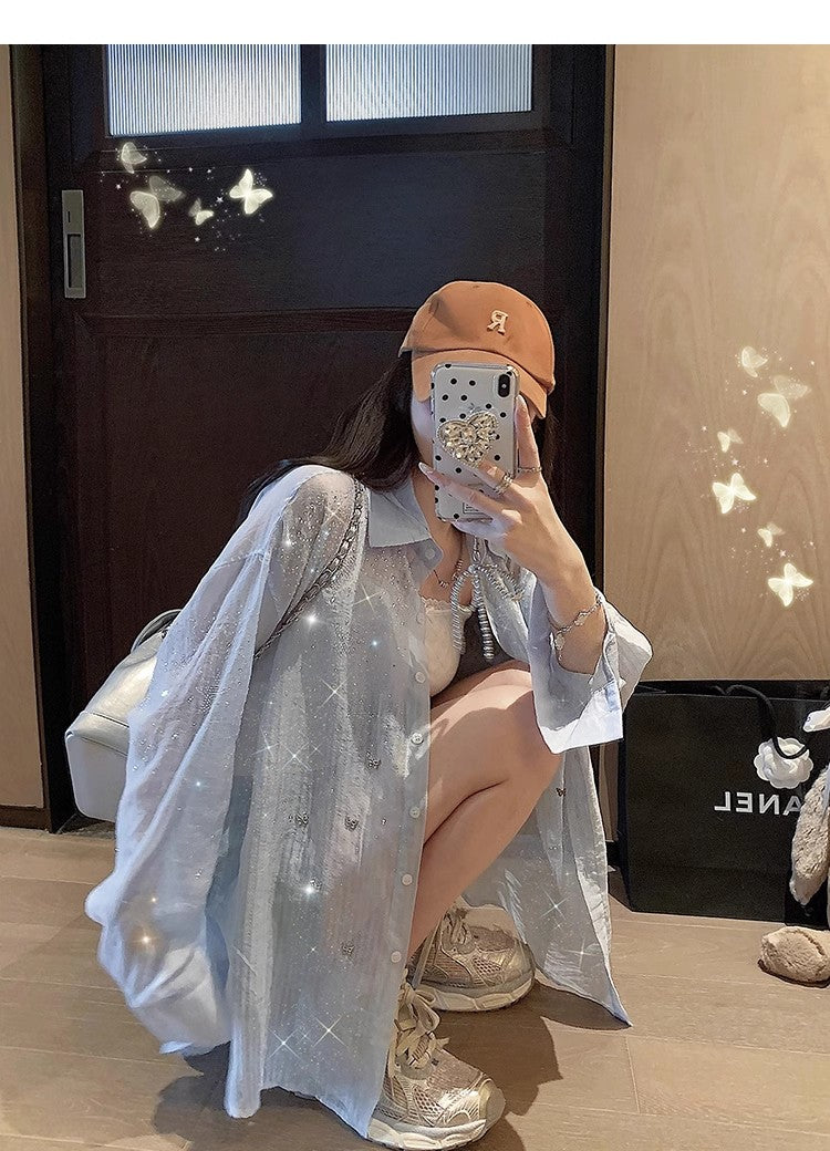敲溫柔奶藍色薄款防曬外套