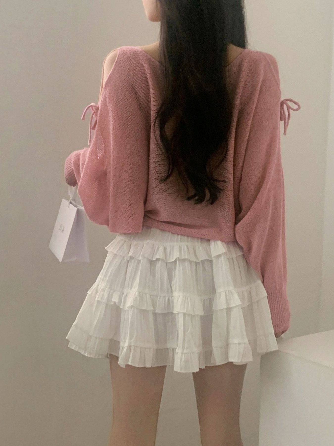 法式鏤空感罩衫💌