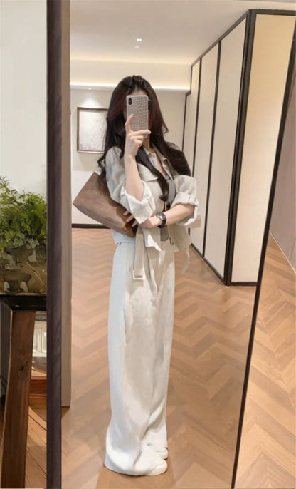 老錢風休閒復古套裝兩件套