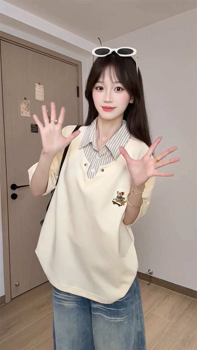可愛溜滑板的狗狗POLO領上衣