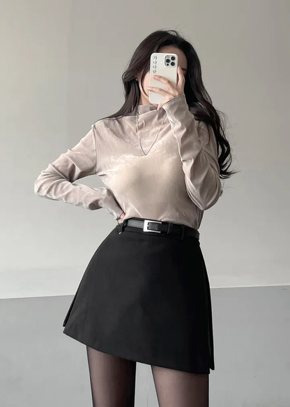 韓版chic西裝半身短裙單品